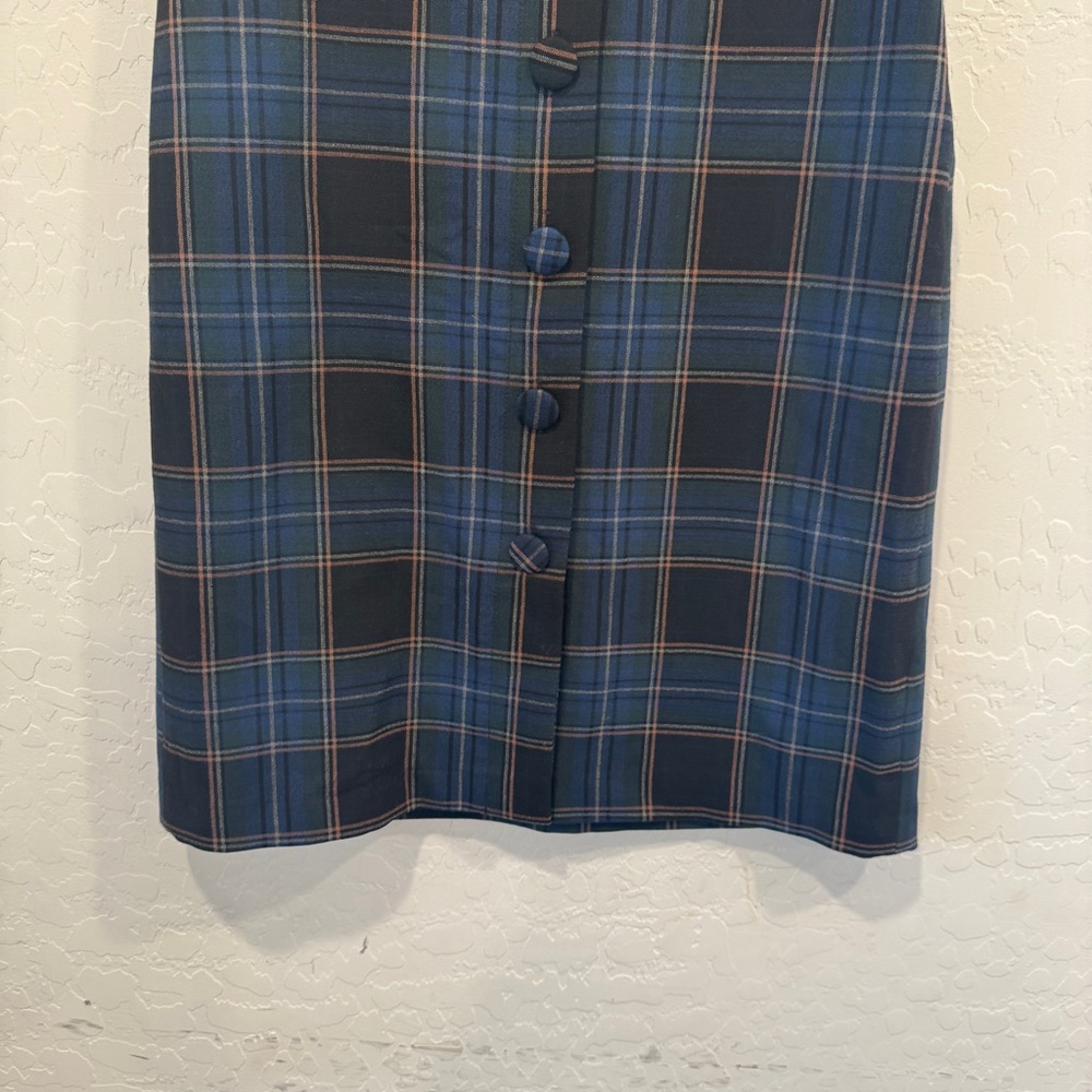Anthropologie Maeve Bernadette Button-Front Midi Skirt Tartan Plaid Womens 4 - Picture 4 of 7